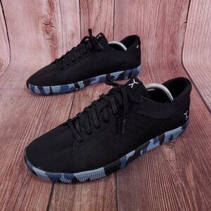 Men's Athletic Sneakers - Black with Blue Camouflage Sole